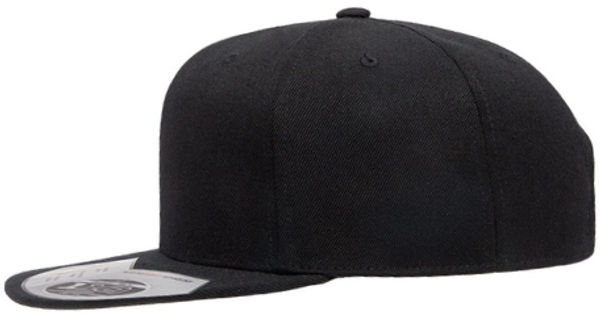 An image of a Custom Flexfit 110 Flat Bill Snapback Cap in Black!