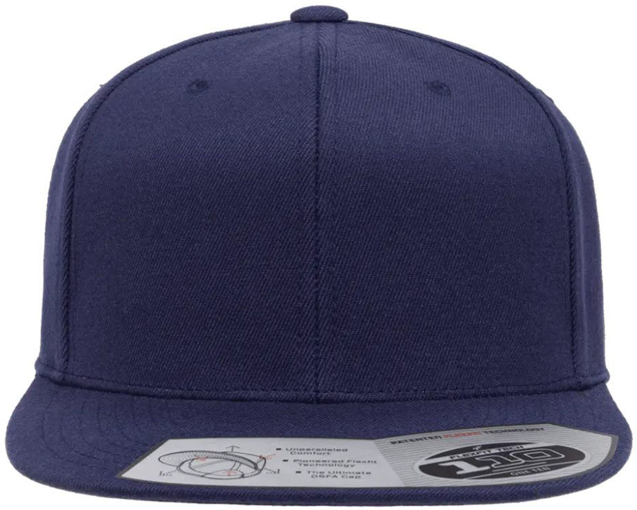 Flexfit 110 Flat Bill Snapback Cap in Navy