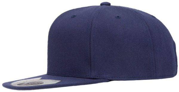 An image of a Custom Flexfit 110 Flat Bill Snapback Cap in Navy!