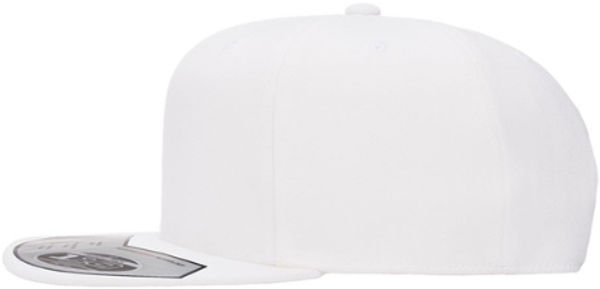 An image of a Custom Flexfit 110 Flat Bill Snapback Cap in White!