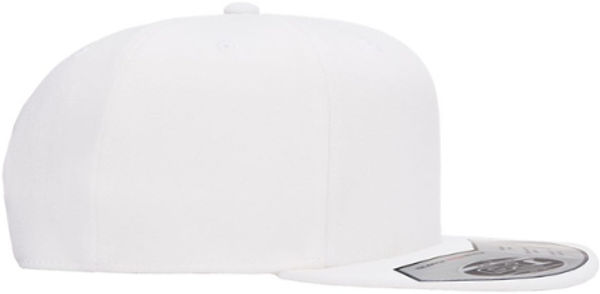 An image of a Custom Flexfit 110 Flat Bill Snapback Cap in White!