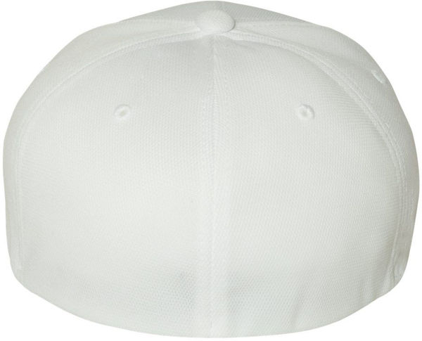 Am image of a Custom Flexfit Adult Cool & Dry Sport Cap in White!