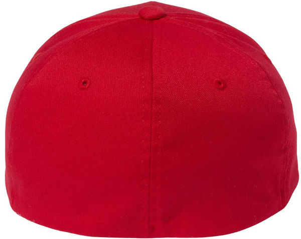 Am image of a Custom Flexfit Adult NU Hat in RED!