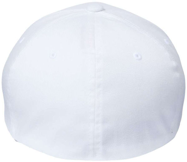 Am image of a Custom Flexfit Adult NU Hat in WHITE!