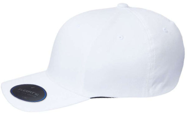 An image of a Custom Flexfit Adult NU Hat in WHITE!