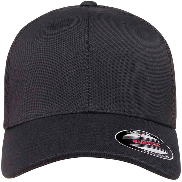 An image of a Custom Flexfit Adult Ultrafibre and Airmesh Cap in Black!