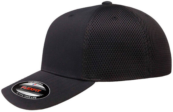 An image of a Custom Flexfit Adult Ultrafibre and Airmesh Cap in Black!