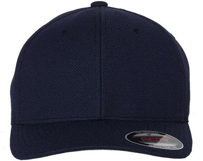 Am image of a Custom Flexfit Cool and Dry Pique Mesh Cap in Navy!