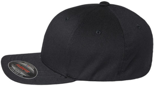 An image of a Custom Flexfit Youth Cotton Blend Cap in Black!