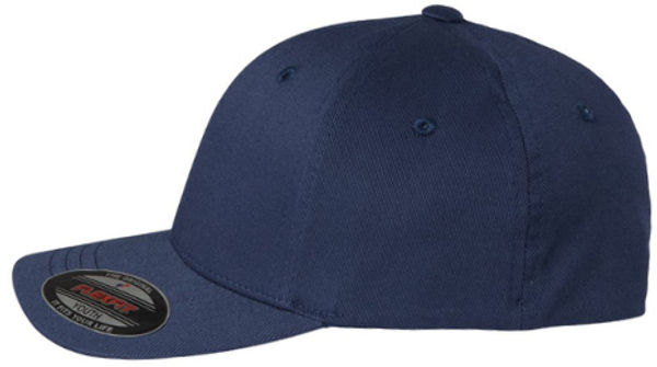 An image of a Custom Flexfit Youth Cotton Blend Cap in Navy!