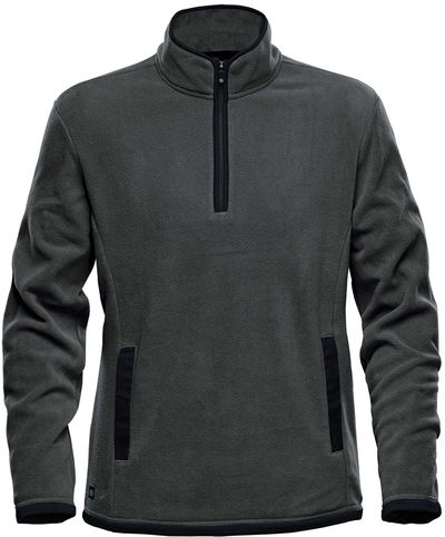 Am image of a Custom Stormtech Men's Shasta Tech Fleece Quarter Zip in Graphite/Black!