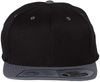 Am image of a Custom Flexfit 110 Flat Bill Snapback Cap in Black/Grey!