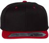 Am image of a Custom Flexfit 110 Flat Bill Snapback Cap in Black/Red!