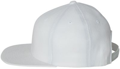 Am image of a Custom Flexfit 110 Flat Bill Snapback Cap in White!