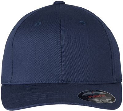 Am image of a Custom Flexfit Youth Cotton Blend Cap in Navy!