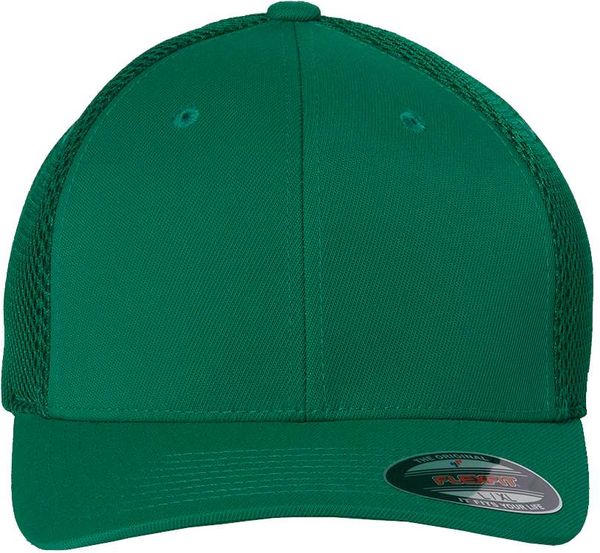 Am image of a Custom Flexfit Adult Ultrafibre and Airmesh Cap in Green!