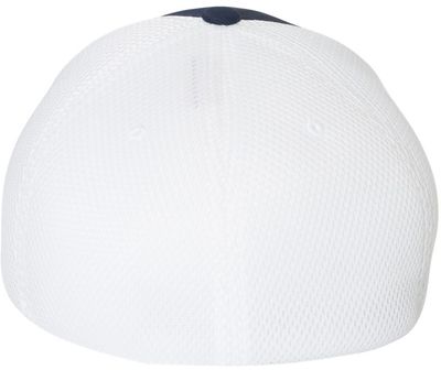 Am image of a Custom Flexfit Adult Ultrafibre and Airmesh Cap in Navy/ White!