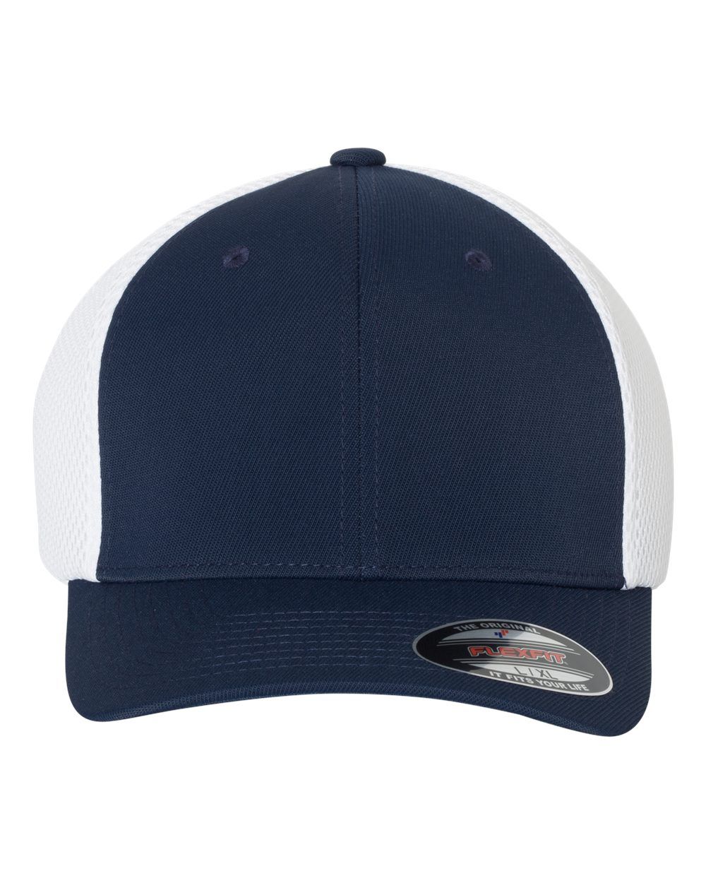 Flexfit Adult Ultrafibre and Airmesh Cap in Navy/ White
