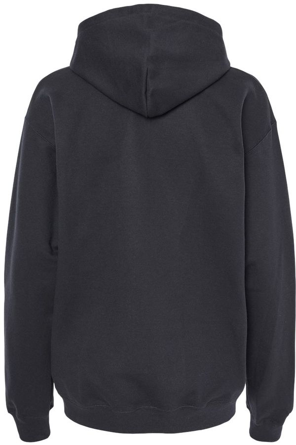 Am image of a Custom Gildan Adult Softstyle® Fleece Pullover Hooded Sweatshirt in Black!