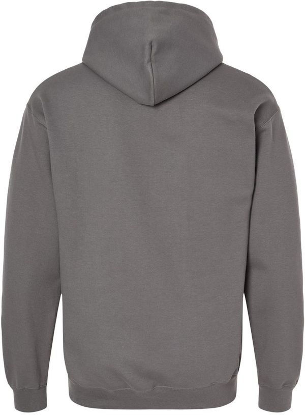 Am image of a Custom Gildan Adult Softstyle® Fleece Pullover Hooded Sweatshirt in Charcoal!