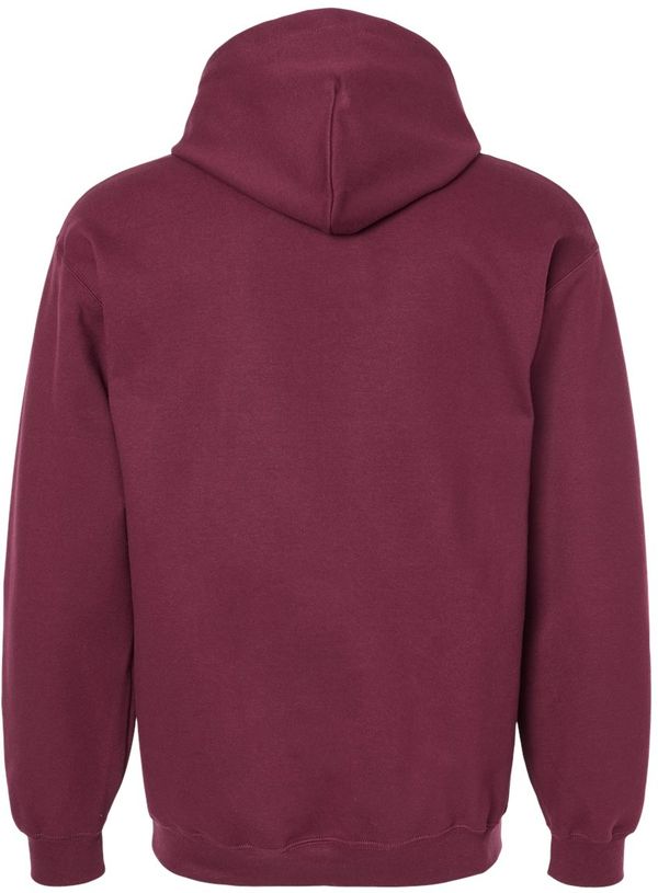 Am image of a Custom Gildan Adult Softstyle® Fleece Pullover Hooded Sweatshirt in Maroon!