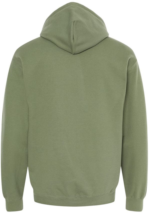Am image of a Custom Gildan Adult Softstyle® Fleece Pullover Hooded Sweatshirt in Military Green!