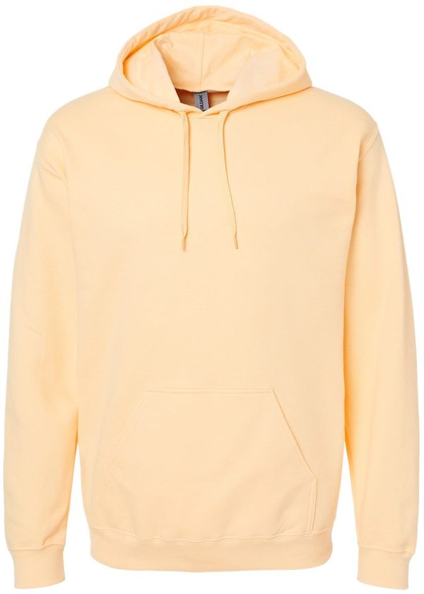 Am image of a Custom Gildan Adult Softstyle® Fleece Pullover Hooded Sweatshirt in Yellow Haze!