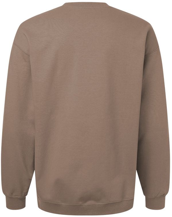 Am image of a Custom Gildan Adult Softstyle Fleece Crew Sweatshirt in Brown Savana!