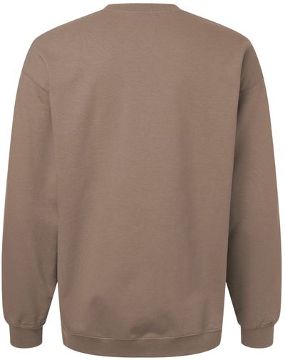 Am image of a Custom Gildan Adult Softstyle Fleece Crew Sweatshirt in Brown Savana!