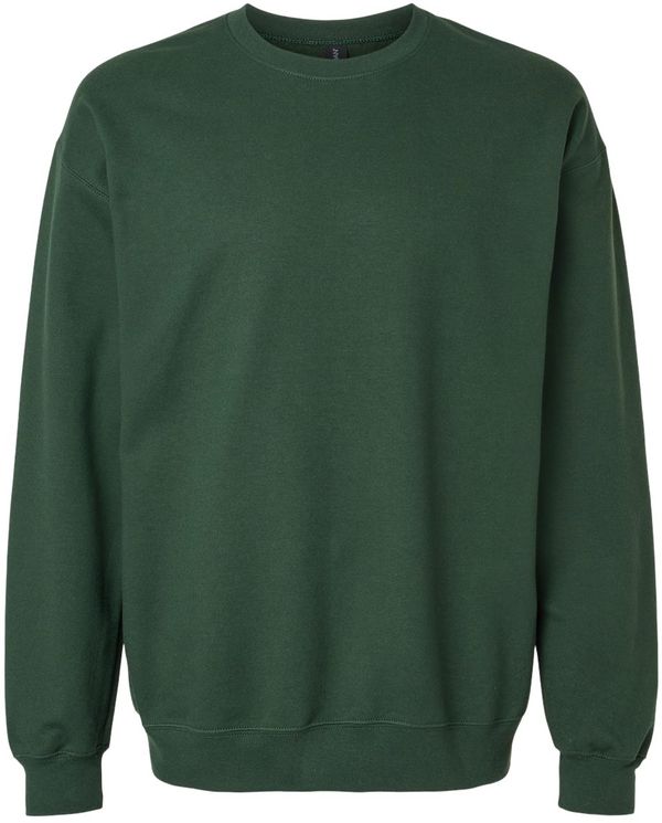 Am image of a Custom Gildan Adult Softstyle Fleece Crew Sweatshirt in Forest Green!