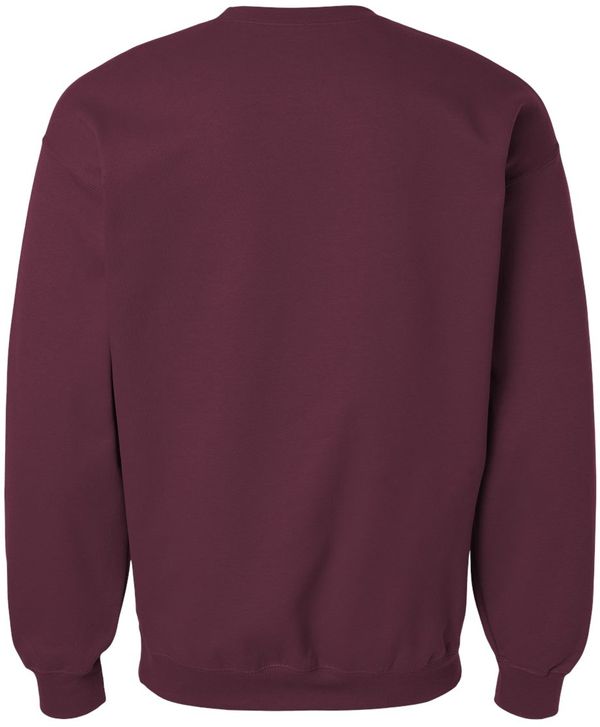 Am image of a Custom Gildan Adult Softstyle Fleece Crew Sweatshirt in Maroon!