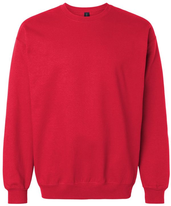 Am image of a Custom Gildan Adult Softstyle Fleece Crew Sweatshirt in Red!