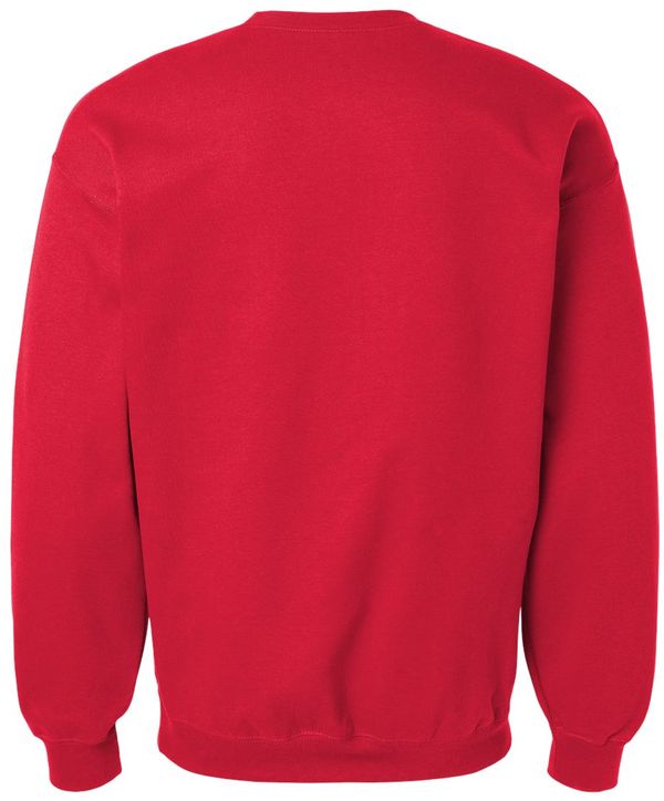 Am image of a Custom Gildan Adult Softstyle Fleece Crew Sweatshirt in Red!