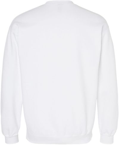 Am image of a Custom Gildan Adult Softstyle Fleece Crew Sweatshirt in White!