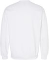 Am image of a Custom Gildan Adult Softstyle Fleece Crew Sweatshirt in White!