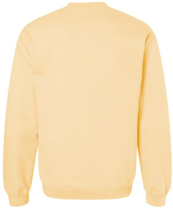Am image of a Custom Gildan Adult Softstyle Fleece Crew Sweatshirt in Yellow Haze!