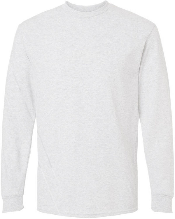 An image of a Custom Gildan DryBlend Fifty Fifty Long Sleeve T Shirt in Ash!