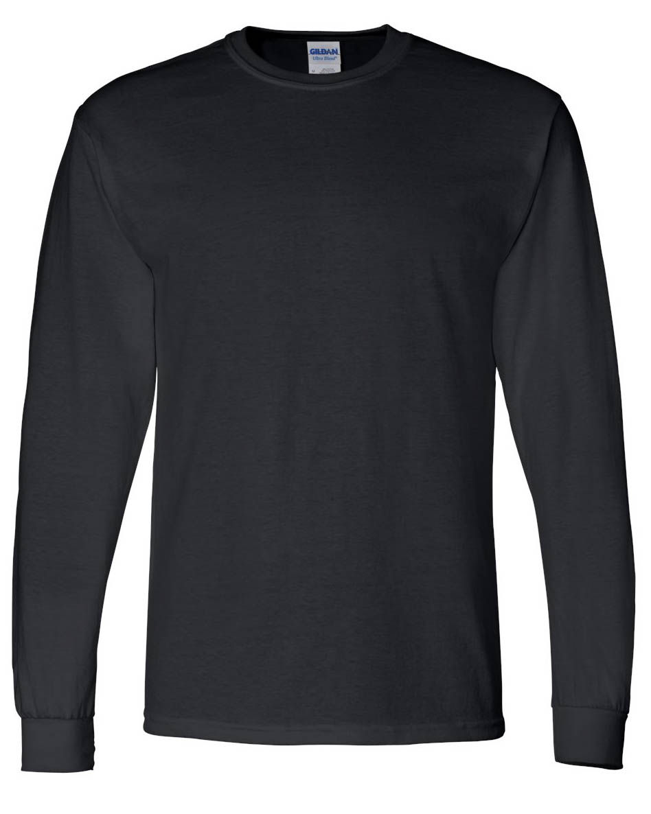 Gildan DryBlend Fifty Fifty Long Sleeve T Shirt in Black