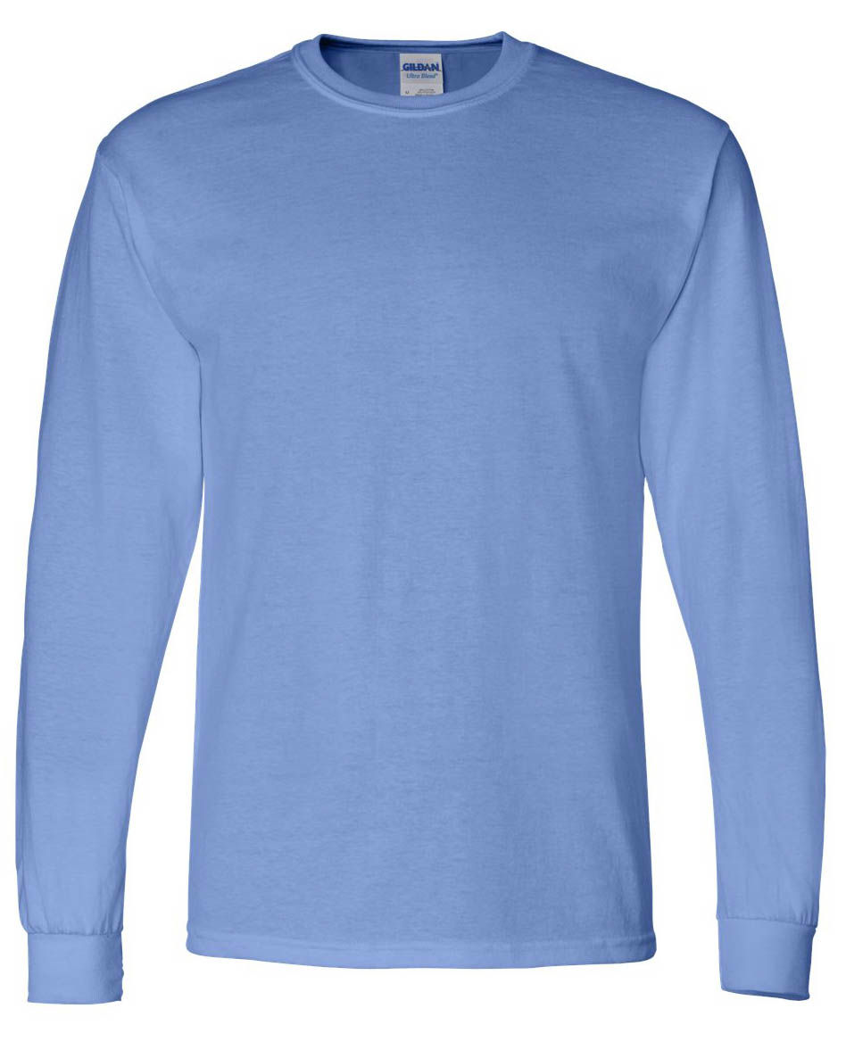Gildan DryBlend Fifty Fifty Long Sleeve T Shirt in Carolina Blue