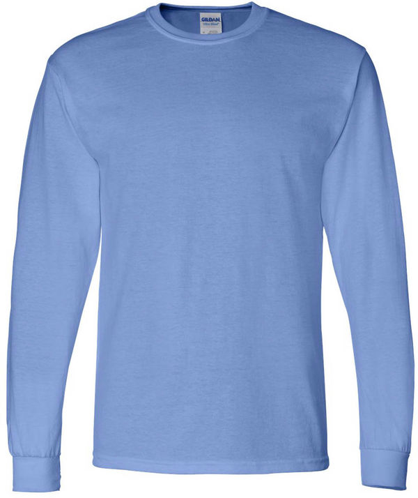 An image of a Custom Gildan DryBlend Fifty Fifty Long Sleeve T Shirt in Carolina Blue!