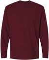 An image of a Custom Gildan DryBlend Fifty Fifty Long Sleeve T Shirt in Maroon!