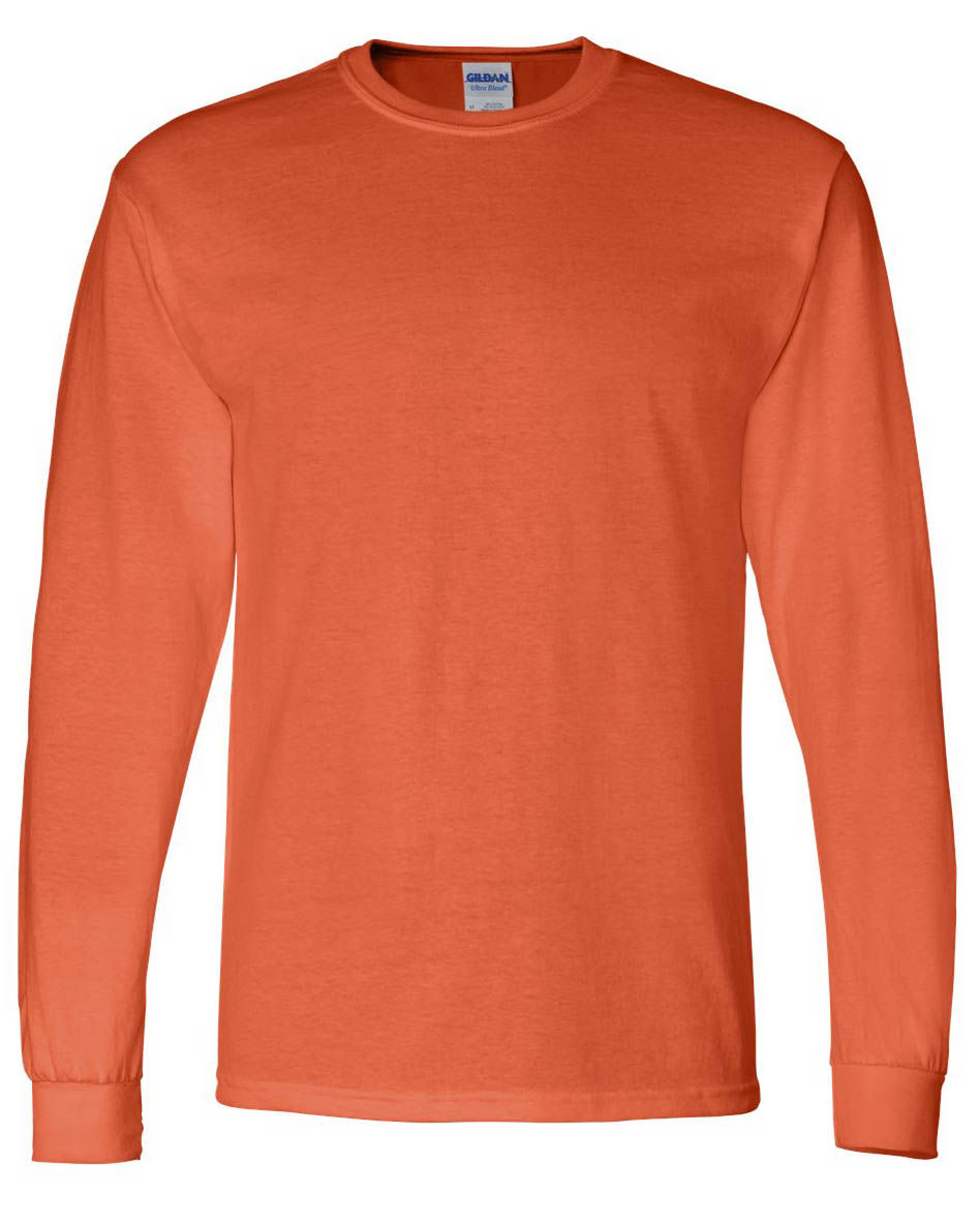 Gildan DryBlend Fifty Fifty Long Sleeve T Shirt in Orange
