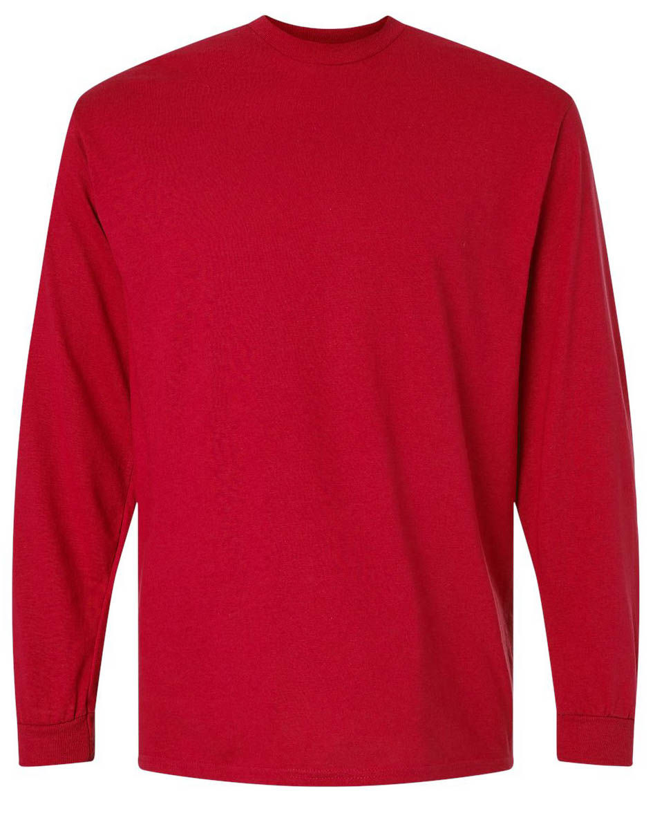 Gildan DryBlend Fifty Fifty Long Sleeve T Shirt in Red