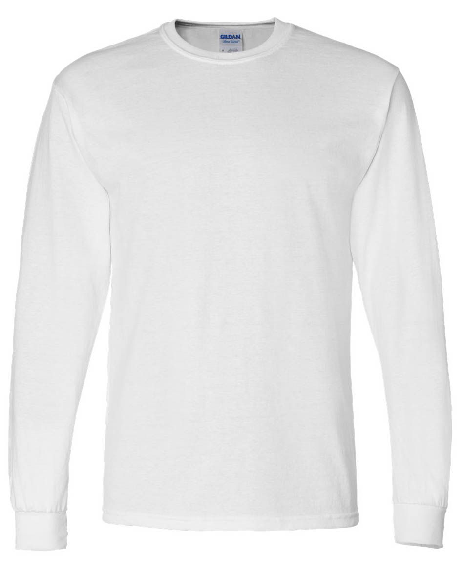 Gildan DryBlend Fifty Fifty Long Sleeve T Shirt in White