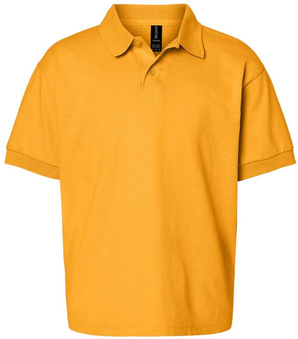 Am image of a Custom Gildan DryBlend Youth Jersey Sport Shirt in Gold!
