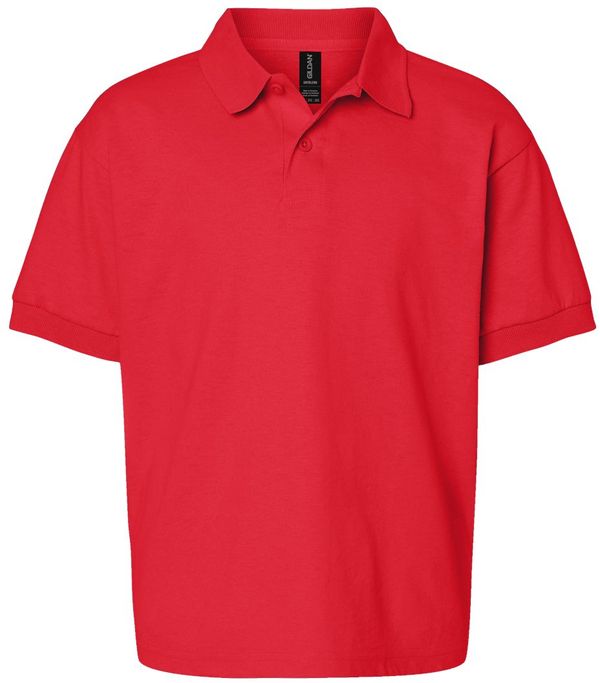 Am image of a Custom Gildan DryBlend Youth Jersey Sport Shirt in Red!