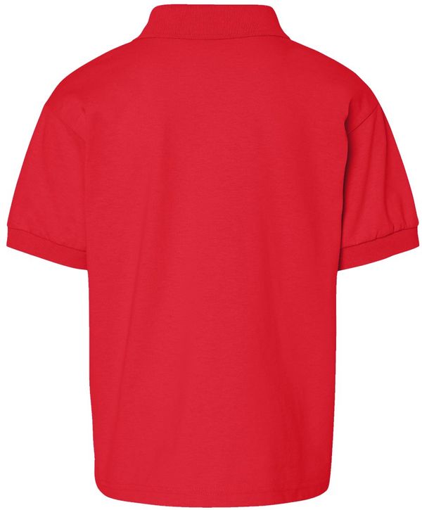 Am image of a Custom Gildan DryBlend Youth Jersey Sport Shirt in Red!