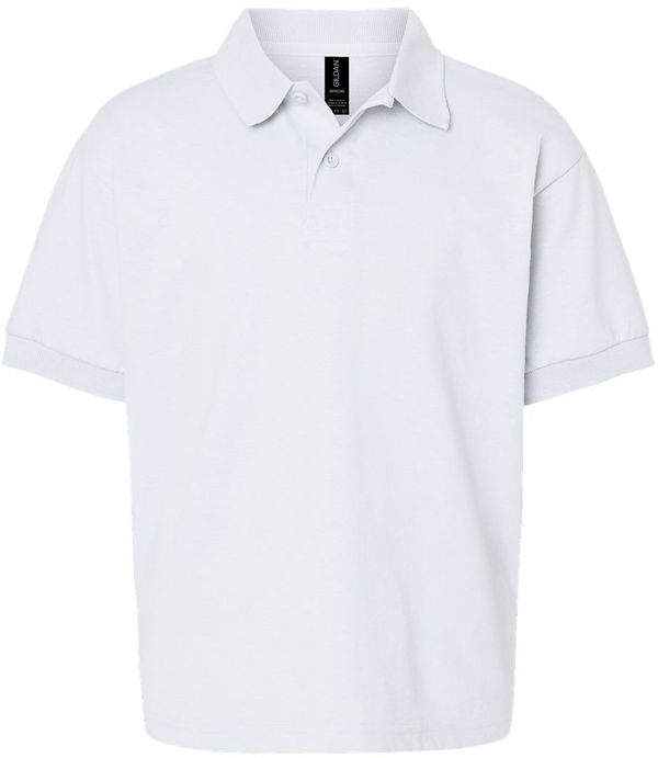 Am image of a Custom Gildan DryBlend Youth Jersey Sport Shirt in White!