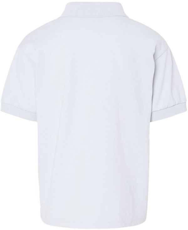 Am image of a Custom Gildan DryBlend Youth Jersey Sport Shirt in White!