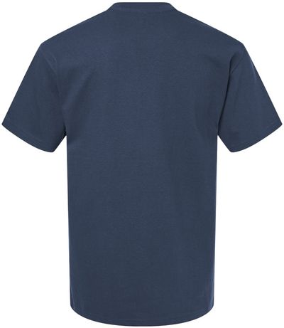 Am image of a Custom Gildan Hammer Maxweight T Shirt in Blue Dusk!